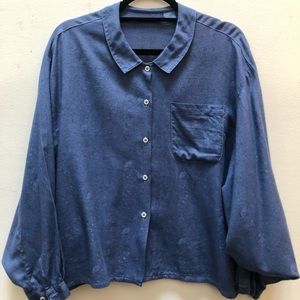 Blue cotton blouse
